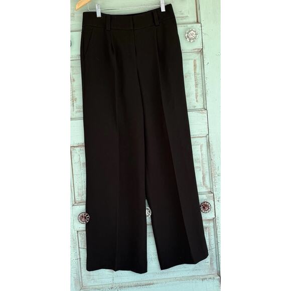 Talbot’s Women’s Dress Pants Black Size 4 Wide‎ Leg Pleated 100% Polyester Lined - Picture 1 of 11